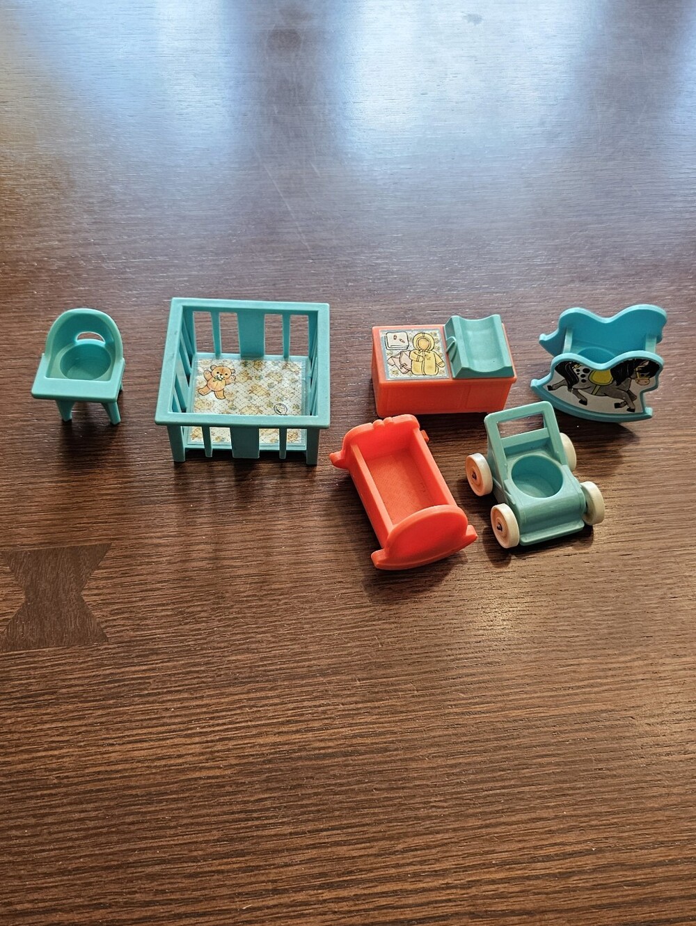 Vintage Fisher Price Little People Baby Furniture 1972